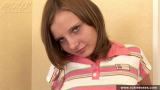 Russian teen blonde fingers her shaved pussy