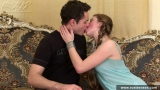 Russian teen blonde gives a blowjob and gets fucked