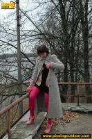 Outdoor pissing in abandoned park