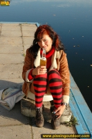 Pissing on the circus outdoor