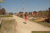 Pissing outdoor in a village street