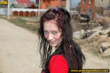 Pissing outdoor in a village street