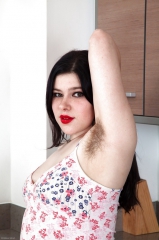 Hairy Pits and Pussy Chubby in Tight White Panties