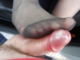 Sunday foot job nylon tights high heels