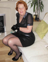 Cathy PVC Shiny Skirt Porn Slut Granny Cock Sucking Slut