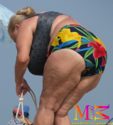 bbw granny and milf beach candid