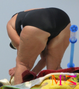 bbw granny and milf beach candid