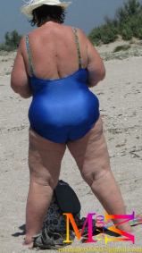 bbw granny and milf beach candid