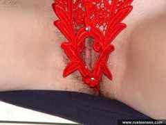Blond housemaid stripping - N