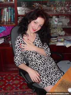 Posing near computer - N