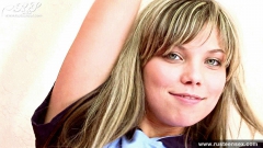 Russian teen with slutty eyes masturbating on the bed - N