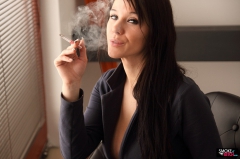Adrianne Black smokes two cigarettes - N
