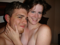 American couple posing to ranch - N