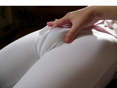 Asian teen in tight pants toe mound - N