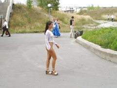 Bottomless and hairy walk in publik - N