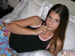 Pajamas Pulled Down To Expose Hairy Teen Bush - N