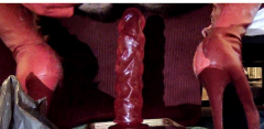 Latex boots anal enema - N