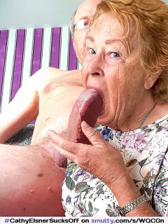 Granny Blowjob Cock Sucking Cathy Sucking off Big Erect Cock - N