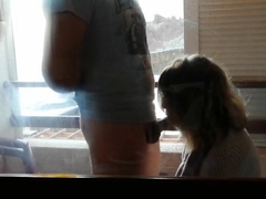 Public Blowjob on the Balcony - She doesn't Care about Neigh