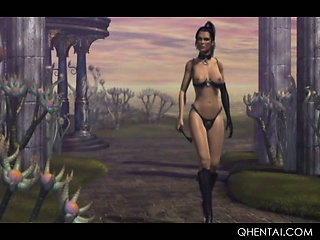 Hot bodied hentai warrior cunt licked and banged deep