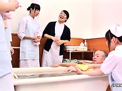 Cute asian nurse gets her tits rubbed part1