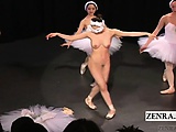 Subtitled Japanese CMNF ballerina recital strips naked