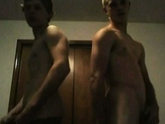 two friends jerking on webcam