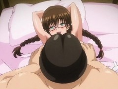 Curvy hentai babe with glasses gets fucked