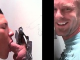 Bald straight guy taking gay BJ on gloryhole