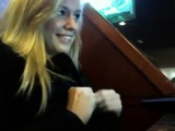 Hot Blonde Public flashing in a bar