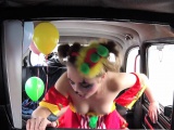 Amateur teen clown bangs in fake taxi