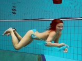 Hairy pussy teen Deniska in the pool