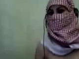 Palestine Arab Hijab Girl show her Big Boobs in Webcam