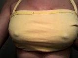 Yellow top big nipples tease and strip