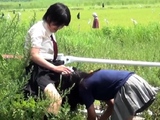 Urinating asian teenagers followed