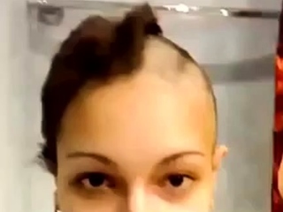 girl friend shaves her had all the way bald
