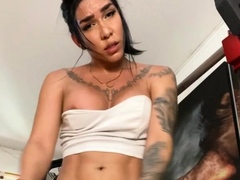 big-tits-tranny-strokes-her-big-cock