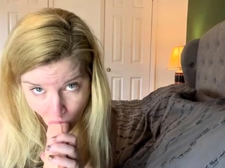 Natural busty blonde blowjob and banging POV