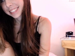 Cute curly brunette solo webcam masturbation