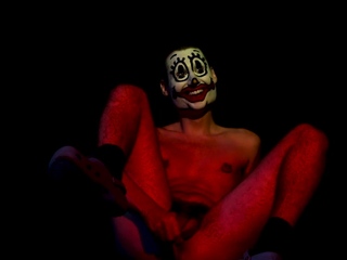 Kinky Masked Clown Teases His Asshole And Floppy Dick