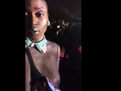 Ebony Hoe At Outdoor Party