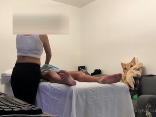 Beautiful brunette caught fucking on hidden cam massage