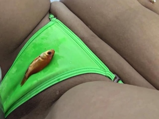 Woman takes pleasure in seeing poor fish - Vore Fetis