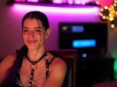 Hot brunette babe goes crazy jerking part5