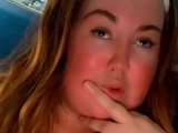 Amateur redhead masturbates then gives a blowjob