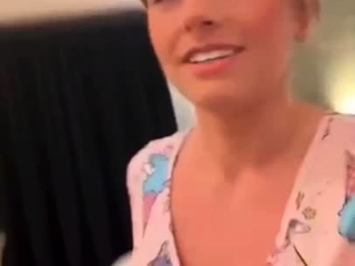 Blonde slut gives hardcore blowjob