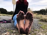 Candystart - Dirty feet soles walking and teasing