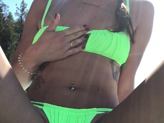 Busty brunette solo masturbation