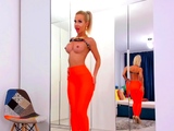 Moldavian Bliss adores to tease in orange leggings