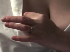 Busty brunette with big boobs rides cock